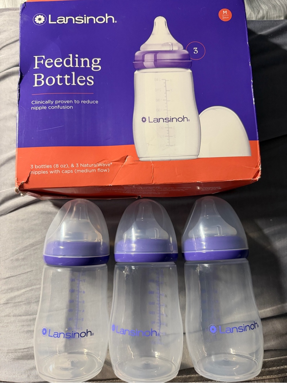 Lansinoh Feeding Bottles- 3 pack (8oz)